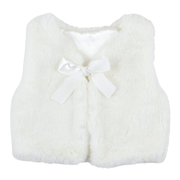 Stephan Baby : Baby Girl White Fur Vest Size 6-18 Month New - Picture 1 of 1